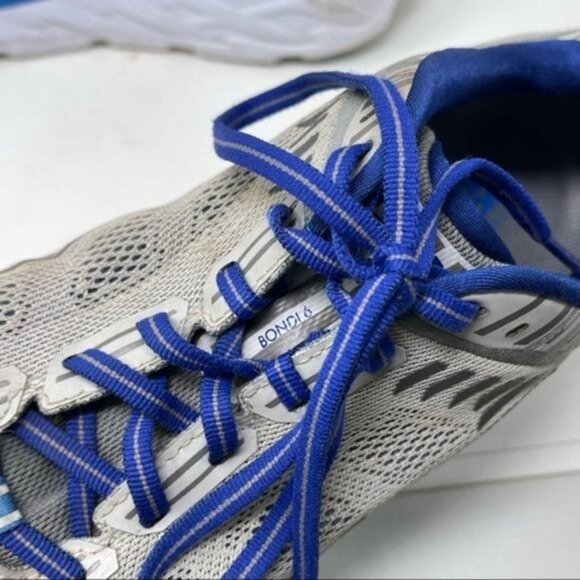 HOKA  One One Bondi 6 Mens Size 11.5 Blue Gray Sneakers  Running scratched main image 14